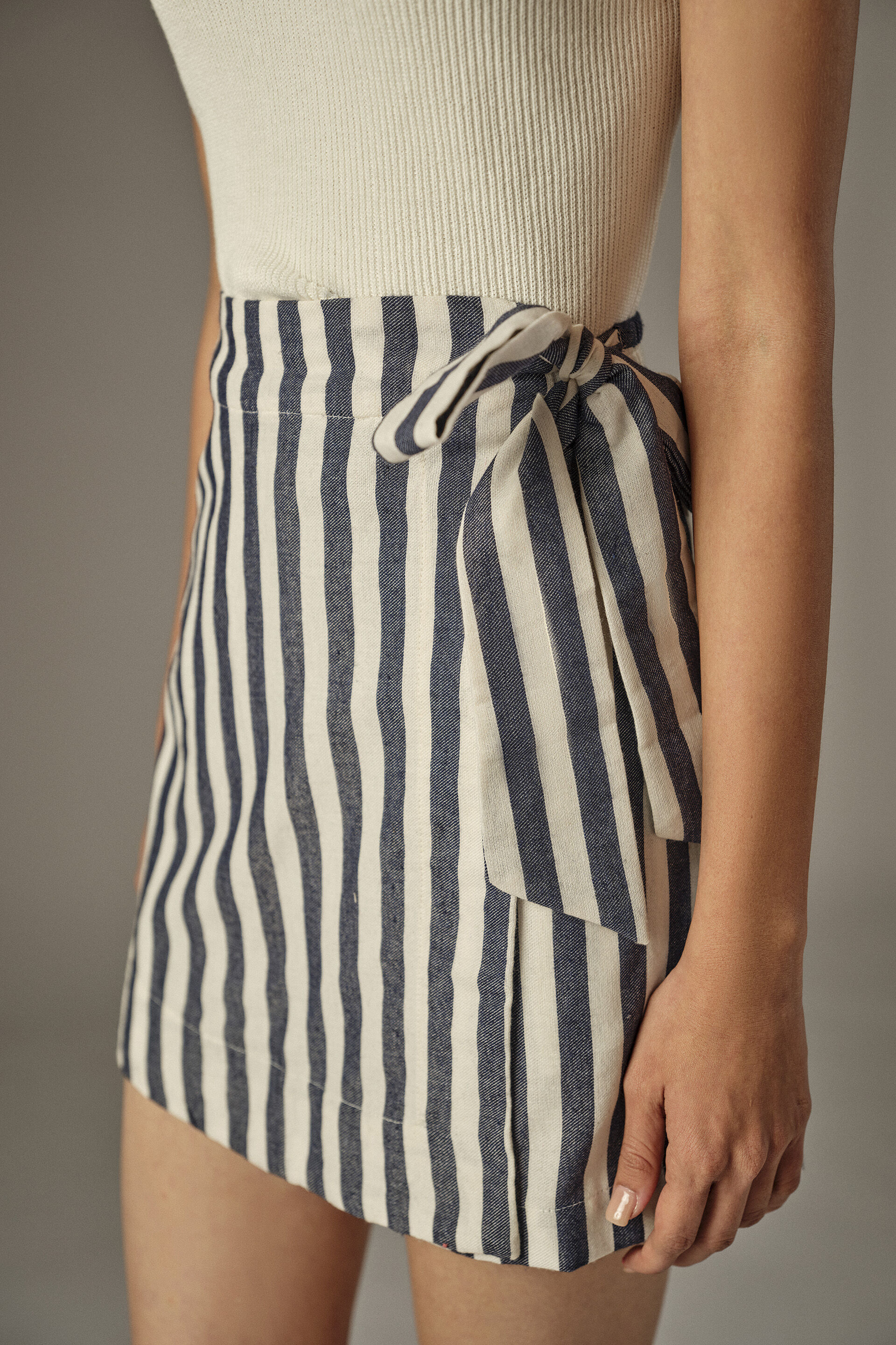 Striped Skort in Navy, Blue, image 3